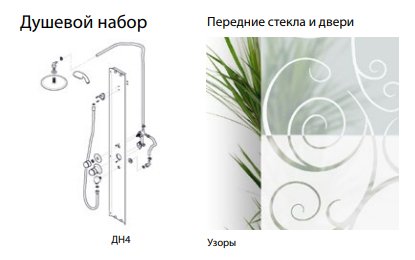 Душевая кабина 100х100 А Стандарт, низкий поддон, Узоры
