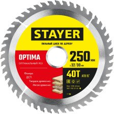 Диск пильный 250х32/30мм 40Т STAYER OPTIMA оптимальный рез 3681-250-32-40_z01