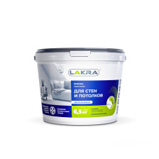 Краска для стен и потолков белоснежная матовая (6,5кг) Лакра
