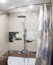 Штанга для душа нержавеющая сталь полукруг 100х100 хром С0100
