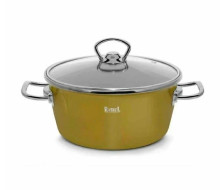 Кастрюля эмалированная 5,2 л RASHEL GRAND оливковый R6026