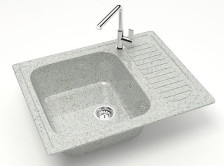 Мойка 635х490 искусственный камень светло-серый 15/Q10