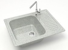 Мойка 635х490 искусственный камень светло-серый 15/Q10
