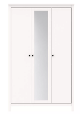 Шкаф 3 двери с зеркалом САГА белый