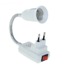 Патрон-переходник вилка-патрон Ecola Е27 гибкий 150мм с выключателем APT7NWEAY 