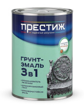 Грунт-эмаль 3 в 1 по ржавчине черная (0,9кг) Престиж