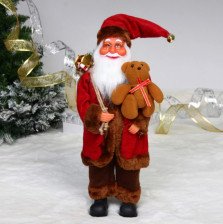 Фигура новогодняя Дед Мороз Лесовичок Новый год у ворот 45см 185-0993