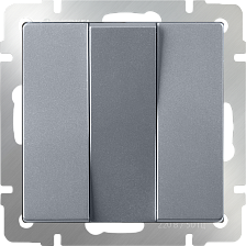 Выключатель скрытой установки 3-м WL06-SW-3G серебро