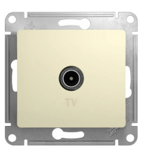 Розетка TV 1-м скрытой установки Glossa GSL000291 в рамку1дБ бежевая