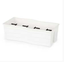 Кашпо балконное на перила 20л 58,5х28х20см белый