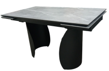 Стол Анри 1400х800 (300+300) Керамика серый камень/Черный
