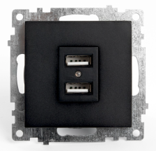Розетка USB 2-м скрытой установки Катрин GLS10-7115-05 черный