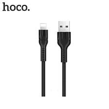 Кабель Hoco U31, Lightning - USB, 2.4 А, 1 м, нейлоновая оплетка, черный 7686922