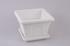 Горшок с поддоном Квадро 32х23,4 (12,2л) мрамор