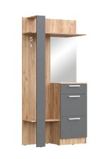 Вешалка комбинированная Мартина Графит/Дуб крафт