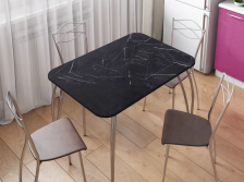 Стол прямоугольный Мрамор черный 1000х670мм