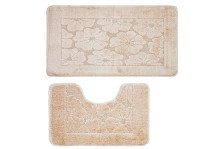 Комплект ковриков для ванной комнаты BANYOLIN CLASSIC из 2 шт 50х80/50х40см 11мм (бежевый) 1/25