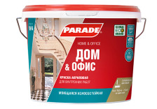 Краска для стен и потолка ДОМ&ОФИС W4 белая матовая (10л) Parade