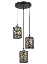 Люстра IM MD.6145-3-P BK+CH H140 D575 3х60W E27