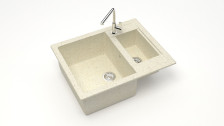 Мойка 605х490 искусственный камень бежевый 19/Q2
