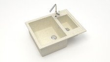 Мойка 605х490 искусственный камень бежевый 19/Q2