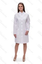 Халат медицинский  248 тиси белый размер 58/158-164 3/4 рукав кнопки
