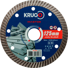 Диск алмазный 125х22,23х2,0х12 Турбо по железобетону KRUGO MASTER 8106 1250258