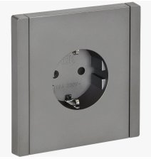 Розетка 1-м с заземлением с защитной шторкой FP515 сталь