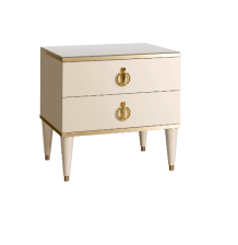Тумба 2 ящика Римини Соло Слоновая кость/Золото РМТП-2