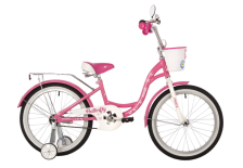 Велосипед NOVATRACK 20, BUTTERFLY, розовый, тормоз ножной, крылья и багажник