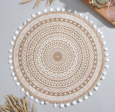 Салфетка сервировочная джут Этель d=38 Home Бежевый