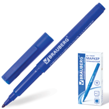 Маркер перманентный нестираемый 1 мм Brauberg Classic Line круглый синий 