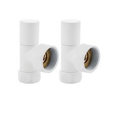 Кран угловой к полотенцесушителю САНАКС 1х3/4 г/г маховик колпак белый 398в