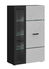 Шкаф с полками Николь Пластер Бьянко/Черный 800х1300х346мм