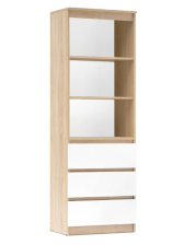 Стеллаж Челси Белый глянец/Дуб сонома