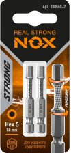 Бита HEX 5x50мм 2шт NOX STRONG Torsion 338550-2