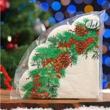 Салфетки BOUGUET ART Rondo 12 листов 3-х слойные Новогодие