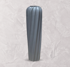Ваза керамическая 16,5х56 см серый мат