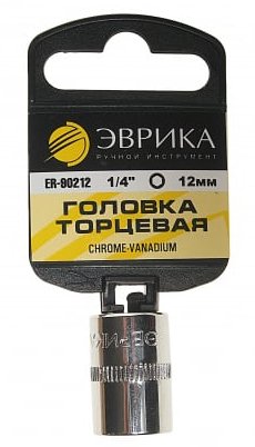 Головка торцевая 6гр 1/4 12мм ЭВРИКА 90212Н