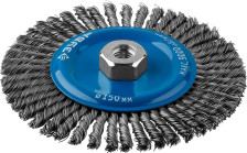Щетка-крацовка дисковая 150xМ14мм для УШМ плетеные пучки стальной проволоки 0,5мм STAYER 35192-150
