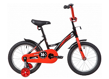 Велосипед NOVATRACK 16" STRIKE черный-красный, тормоз ножной, крылья короткие, полная защита цепи