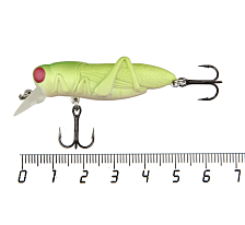 Воблер KUTBERT WB150, 47мм, 3,7гр глубина 0,3-0,6м, кузнечик,цвет бело-зеленый 204495