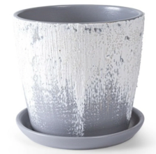 Горшок керамический с/п Айсберг №4 низкий конус серый