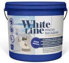 Краска ВД фасадная супербелая укрывистая (3кг) White line