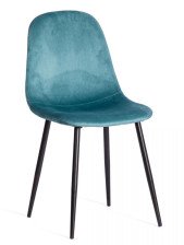 Стул BREEZE (mod. 4724) велюр/металл, 44х53х87см,  Torquoise (бирюзовый) HLR24/черный