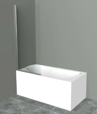 Штора на ванну UNO-V-1-90/150-С-CR