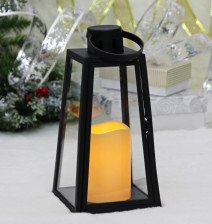 Сувенир новогодний Свеча 13х13х26см черный с подсветкой 3хААА 700-0586