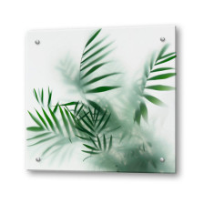 Экран кухонный "Листья за стеклом" 600х600х4мм (стекло закал)