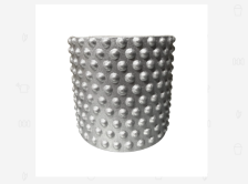 Кашпо керамический с/п Цилиндр №2 Драже Серебро метал 1,82л