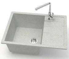 Мойка 645х505 искусственный камень светло-серый 151/Q10